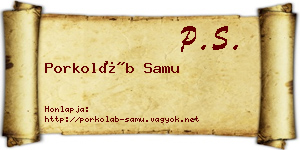 Porkoláb Samu névjegykártya
